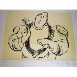 Medrano Clown with Flower (Framed Lithograph Under Glass)
